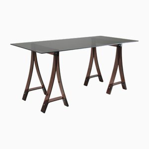Architects Desk in Smoked Altuglas attributed to Gacita and Tiberi for Mode Europe, 1970s