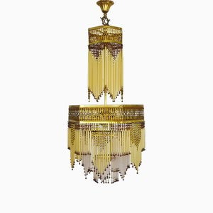 Art Nouveau Style Chandelier in Bronze, 1960s