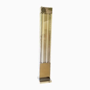 2 Neon Stehlampe aus verchromtem Metall & Rauchglas, 1970er