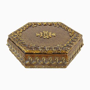 19th Century Hexagonal Wooden Jewelry Box, Austria, 1890s