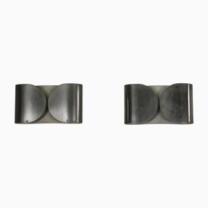Foglio Wall Lamp in Nickel Plated Metal by Tobia Scarpa for Flos 1966, Set of 2