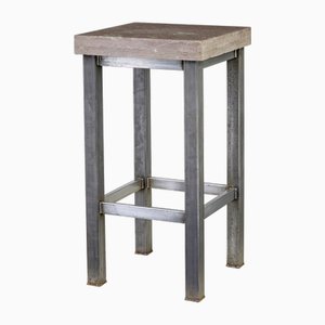 20th Century Tubular Steel Lamp Table with Marble Top, 1990s