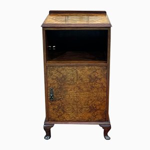 English Bedside Table in Walnut Burl, 1930s