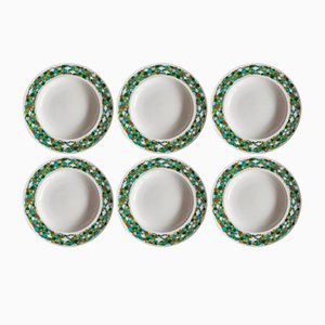 Artist Collection Series Petruschka Rim Soup Plates by Hans Theo Baumann & Björn Wiinblad for Rosenthal, 1980, Set of 6