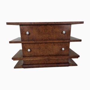 Tan Walnut Console Table, 1920s