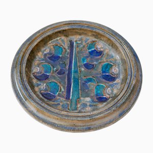 Large Mid-Century Scandinavian Modern Wall Plate by Thomas Hellström for Nittsjö, Sweden