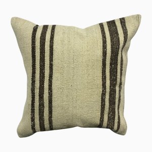 Gestreifter Kissenbezug aus Wolle, 1950er