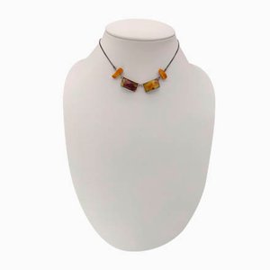 Vintage Silver Chain with Baltic Amber Stones
