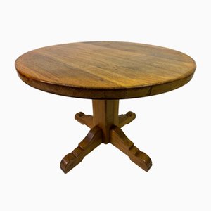 Round Oak Dining or Centre Table attributed to De Puydt, 1960s