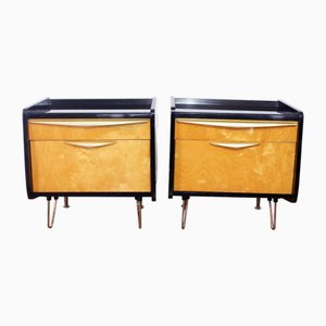 Bedside Tables with Drawers, 1960s, Set of 2