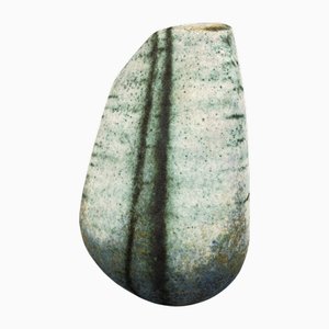 Mid-Century Studio Ceramic Flower Vase by Ágoston Simó, Hungary