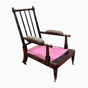 Antique Napoleon III Armchair in Beech and Rosewood
