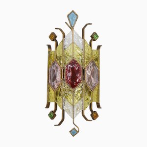 Lampada da parete Mid-Century in vetro di Murano di Longobard per Poliarte, Italia, anni '80