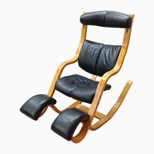 Zero Gravity Ledersessel von Peter Opsvik für Stokke, 1980er