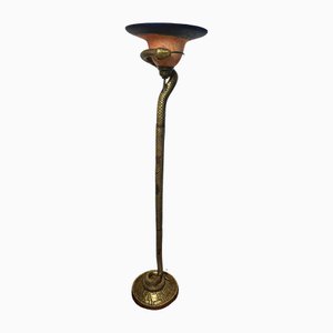 Patte De Verre Bronze Cobra Snake Floor Lamp by Edgar Brandt, 1920s