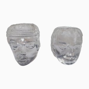 Bougeoirs par Bertil Vallien pour Kosta Boda, 1960s, Set de 2