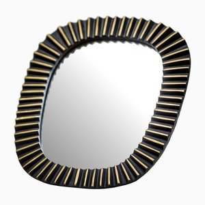 Viennese Brass Wall Mirror by Walter Bosse for Herta Baller, 1950s