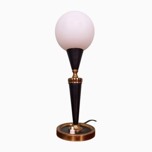 Table Lamp in Black Lacquered Metal, 1950s