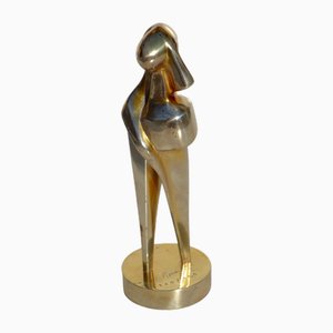 Amelio Roccamonte, Escultura figurativa, Bronce plateado, años 70