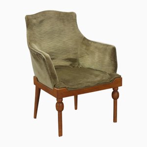 Fauteuil en Velours et Bois, 1960s