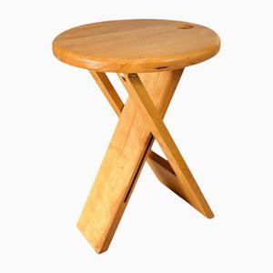 French Folded Stool in Wood by Adrian Reed, 1970