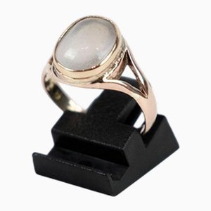 Gold Ring Embellished with Oval Moonstone from B.S.