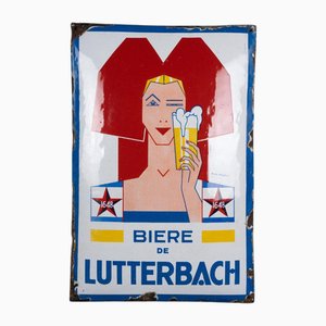Domed Enamel Plaque Strasbourg by André Stouls Beer for Email ALS