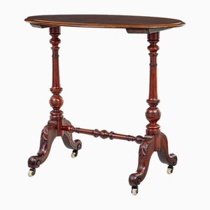 Table d'Appoint Victorienne Ovale Antique en Noyer, 1870