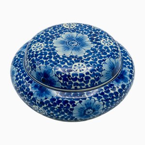 Bonbonnière conmemorativa del 300 aniversario de Royal Delft, 1953, pintado a mano