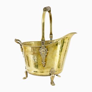 Antique Victorian Brass Coal Scuttle, 1890