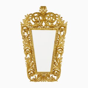 Antique Italian Rococo Carved Giltwood Mirror, 1730