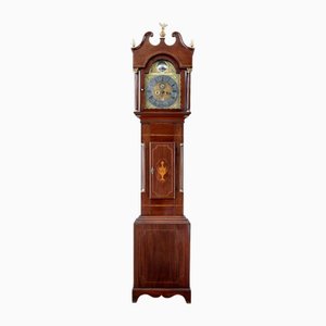 Antique Long Case Clock in Inlaid Mahogany by William Underwood, 1760