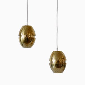 Lampade a sospensione Egg vintage di Hans-Agne Jakobsson per Ab Markaryd, anni '60, set di 2