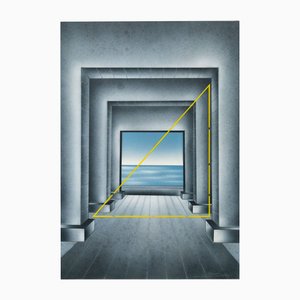 Fausto Salomoni, Composition, Painting on Wood Panel, 1989