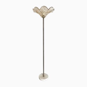 Vintage Floor Lamp in Murano Glass and Carrara Marble, 1960s