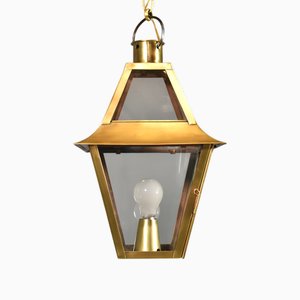 French Interior Brass Lantern in the style of Mansard, 1890s