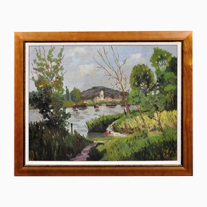 Ivor Davies, Torcello, Laguna di Venezia, Metà del XX secolo, Dipinto ad olio, Incorniciato