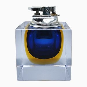 Blue Table Lighter in Murano Sommerso Glass by Flavio Poli for Seguso, 1960s
