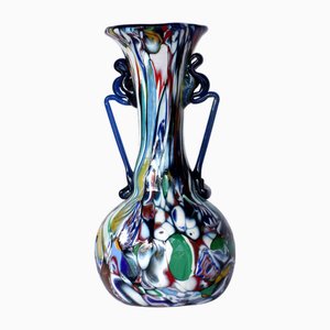 Blu Murrine Murano Glass Vase, 1950s