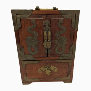 Chinese Jewelry Box with Brass
