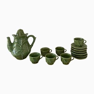 Cabbage Coffee Set, Portugal, 1990s, Set of 13