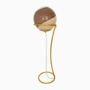 Murano Glass & Brass Floor Lamp, Italy, 1950s