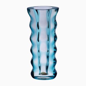 Jarrón en azul claro de cristal de Oldrich Lipsky, Czechoslovakia, años 70
