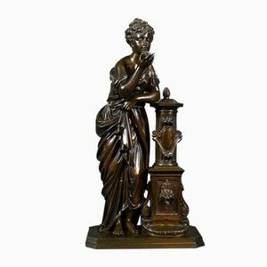 E. Bruchon, Lady at the Fountain, Mid-19th Century, Bronze