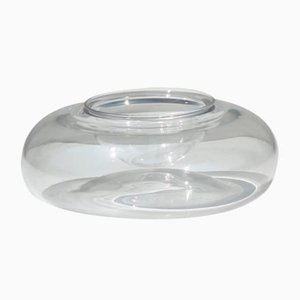 Plato de caviar francés moderno de cristal de Baccarat, años 90