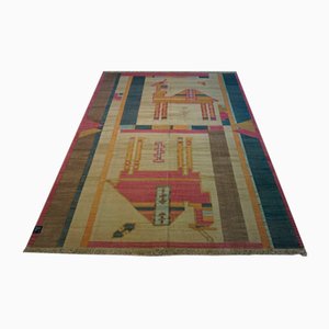 Tapis Dhurrie Kilim Fait Main Vintage, Inde, 1970s