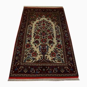 Vintage Persian Handmade Qum Prayer Rug, 1970s