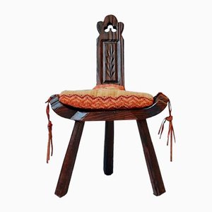 Spanish Wooden Stool, 1960s