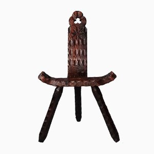 Spanish Wooden Stool, 1960s