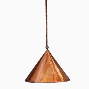 Danish Brutalist Copper Pendant Lamp attributed to E.S. Horn, 1950s